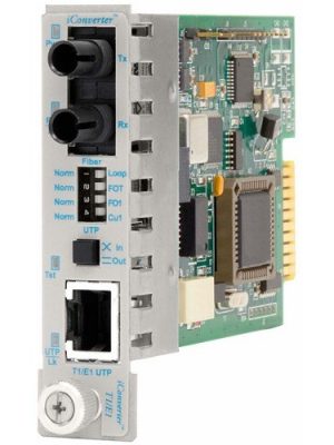1X T1/E1 RJ45/RJ48 COPPER FIBER ICONVERTER ST MM 1310NM 5KM MODULE