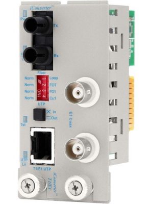 1X T1/E1 RJ45/RJ48 COPPER COAX ICONVERTER ST MM FIBER 1310NM 5KM