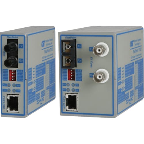 1X T1/E1 RJ45 TO 1X FIBER FLEXPOINT T1/E1 ST SM 1310NM 30KM