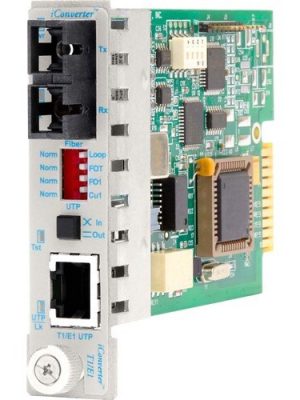 1X T1/E1 RJ45/RJ48 COPPER FIBER ICONVERTER SC SM 1310NM 30KM MODULE