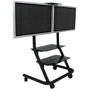 DUAL DISPLAY VIDEO CONFERENCING CART BLACK 37-42IN - MUST SHIP LTL