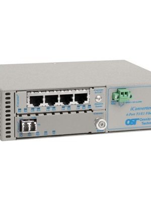 ICONVERTER 4T1 MUX 4X T1/E1 TO LC/SM/1.3/30KM MUX SA 48VDC