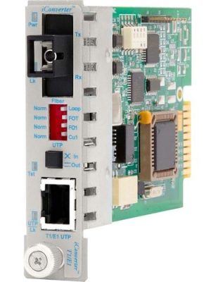 1X T1/E1 RJ45/RJ48 COPPER FIBER ICONVERTER SC SM SF 15/13 40KM