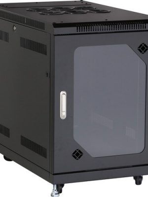 15U SPLIT REAR DOOR CABINET 24I NW X 40IND TEMPERED GLASS FRONT