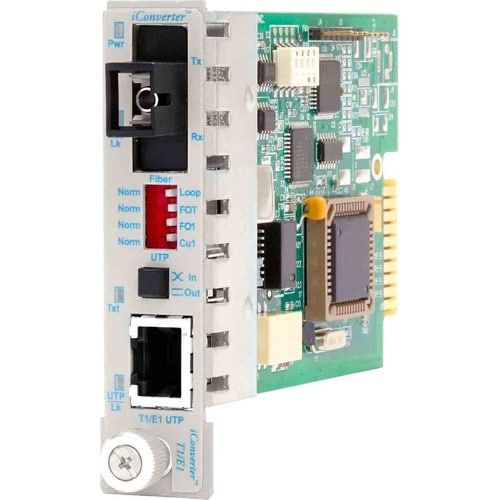 1X T1/E1 RJ45/RJ48 COPPER FIBER ICONVERTER SC SMSF 1310/1550NM 20KM