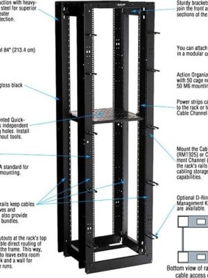 FLEX DEPTH 45U OPEN RACK 4POST SQUARE HOLE WX24