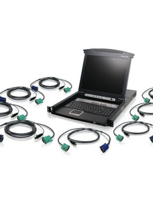 8PORT 17IN LCD COMBO KVM SWITCH W/USB KVM CABLES