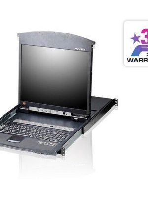 8PORT CAT5 DUAL RAIL KVM SWITCH 1U RM W/ 19IN LCD