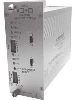 RS232/422 DB25 REPEATER 850 NM RTS/CTS TIMER/ANTI-STREAM MM 2 FIBR