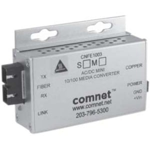 100MBPS MEDIA CONVERTER B ST CONN AC/DC PWER SM 1 FIBER