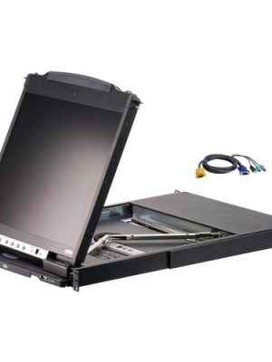 ATEN TECHNOLOGIES 19IN LCD KVM CONSOLE RACKMOUNTABLE 16PORT WITH CABLES CL5816NCKIT