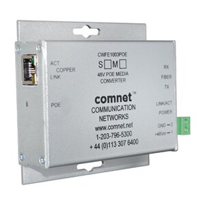 COMMERCIAL 100MBPS MEDIA CONVTR ST SM 2 FBR 48V POE PS INCL 60W