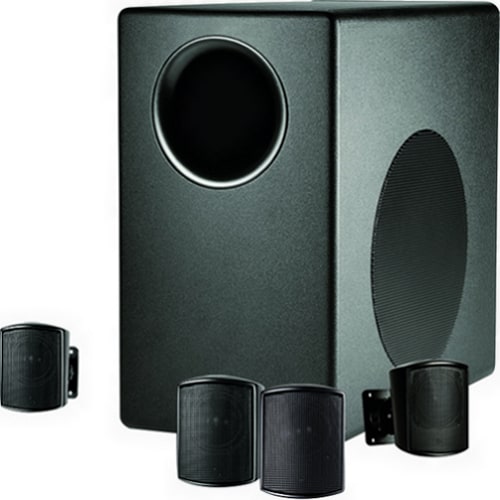 C50PACK-WH 200W SUBWOOFER SATELLITE SYSTEM W 4 SPEAKERS WHITE