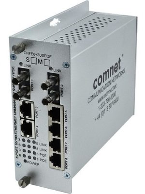 UNMANAGED SWITCH 8 PORT 100MBPS 6 COPPER 2 FX SINGLE-MODE POE-
