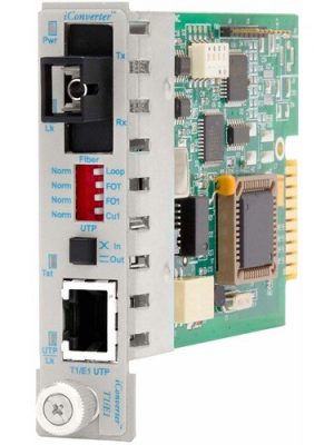 1X T1/E1 RJ45/RJ48 COPPER FIBER ICONVERTER SC SMSF 1310/1550NM 40KM