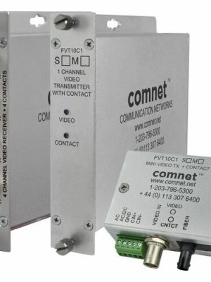 ENCODED QUAD VIDEO RECEIVER CONTACT CLOSURE 10BIT SM 4 FIBER