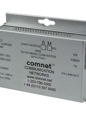 HARDENED 100MBPS MEDIA CONVTR SM 1 FBR INBIN UNIT 48V POE PS 30W