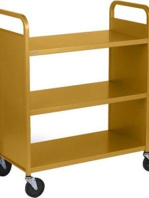 BKTRK DOUBLE-SIDE 3 FLAT SHELVE 5IN CASTERS ANTHRACITE PAINT