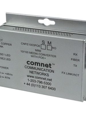 HARDENED 100MBPS MEDIA CONVTR SM 2 FBR 48V POE PS INCL 30W
