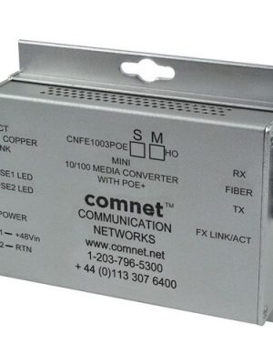 HARDENED 100MBPS MEDIA CONVTR SM 1 FBR INBIN UNIT 48V POE PS 60W