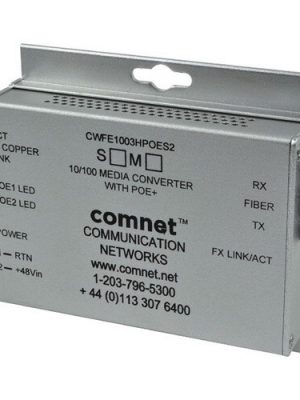 COMMERCIAL 100MBPS MEDIA CONVTR ST MM 2 FBR 48V POE PS INCL 60W