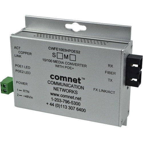 COMMERCIAL 100MBPS MEDIA CONVTR SC MM 1 FBR INAIN POE PS INCL 60W