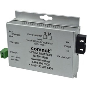 COMMERCIAL 100MBPS MEDIA CONVTR ST SM 1 FBR INBIN UNIT PS INCL 60W