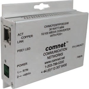 COMMERCIAL 100MBPS MEDIA CONVTR SFP REQUIRED 48V POE PS INCL 30W