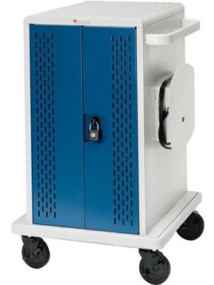 36UNIT CHROMEBOOK CHARGING CART LOCKING ACCESS DOORS SWIVEL CASTERS