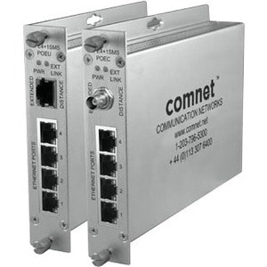 Comnet 3PORT 10/100 ENET S M SWITCH POE+ W/COAXIAL CL UPLINKPORT CLFE4+1SMSPOEC