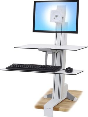 WORKFIT-S BRIGHT WHITE SINGLE LD WITH WORKSURFACE+