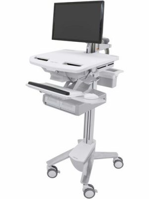 SV CART WITH LCD ARM DOUBLE DRAWER