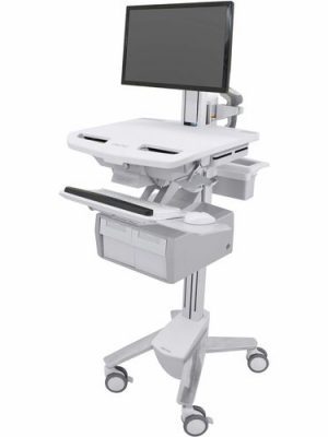 SV CART WITH LCD PVT TALL DOUBLE DRAWER