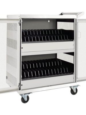 32PORT AC CHARGING CART STATION CHROMEBOOK LAPTOP TABLET WHITE