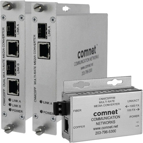 DUAL 10/100/1000MBPS MULTI-RATE MEDIA CONVERTER 100FX/1000FX