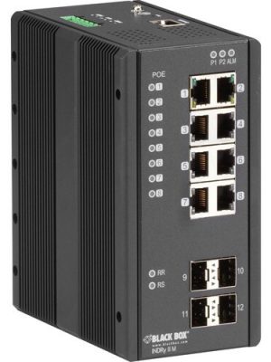 INDUSTRIAL MANAGED GIGABIT ETHE RNET POE+ SWITCH - (8) RJ-45 (4) SF