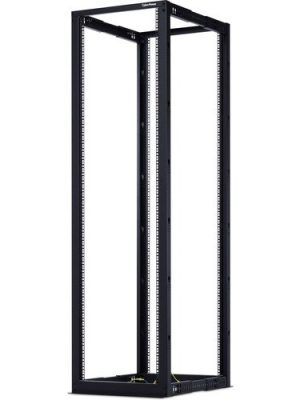 45U 19IN 4POST OPEN FRAME 22-40IN DEPTH BLACK 5YR WARR