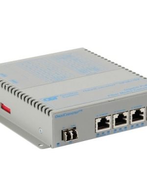 OMNICONVERTER 4X 10/100/1000T POE+ TO 1000X LC MMF GPOE+/SX US AC