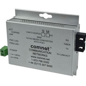 HARDENED 100MBPS MEDIA CONVERTER SFP REQUIRED 48V POE