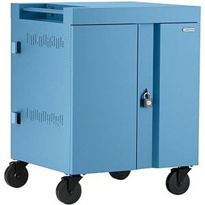 CUBE CHARGE CART 16 AC DEVICES 1.4IN SLOTS SKYBLUE W/ BACK PANEL