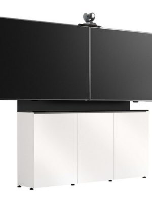 DUAL MONITOR WALL MOUNT CABINET ADA COMPL WH TOP 175LB PER SCREEN