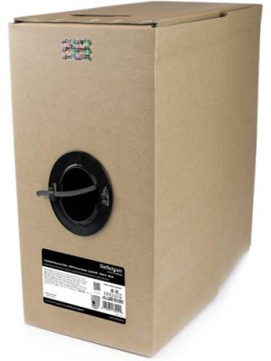 1000FT BLACK CAT6 CABLE PLENUM BULK SOLID ETHERNET CABLE SPOOL