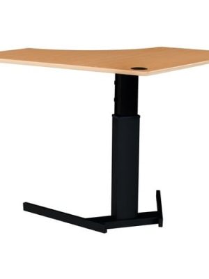 CORNER MELAMINE BEECH VENEER TABLETOP WITH STEEL FRAME BLACK