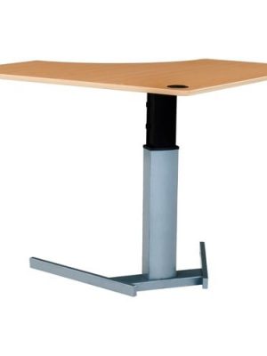 CORNER MELAMINE BEECH VENEER TABLETOP WITH STEEL FRAME SILVER