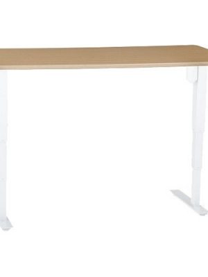 60IN MELAMINE BEECH VENEER TABLETOP WITH STEEL FRAME WHITE