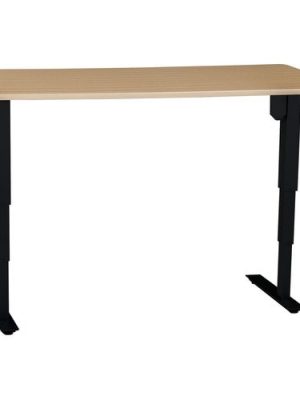 60IN MELAMINE BEECH VENEER TABLETOP WITH STEEL FRAME BLACK