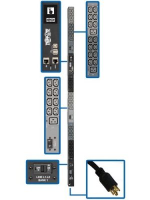 PDU 3PHASE MONITORED 10KW 200/208/240V 42 C13 6 C19 L15-30P