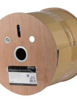 1000FT BLUE CAT6A CABLE BULK SOLID WIRE ETHERNET CABLE SPOOL