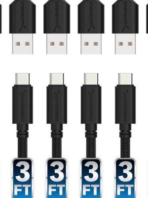 50PK USB 2.0 TO USB-C SYNC AND CHARGE CABLE 6X3FT BRAIDED NYLON
