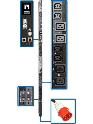 3-PHASE PDU SWITCHED 17.3KW 240V 12 C13 12 C19 30A RED TAA